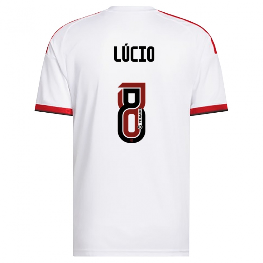 גברים Pablo Lúcio #8 לבן אדום שחור הרחק ג'רזי 2026/27 חולצה קצרה