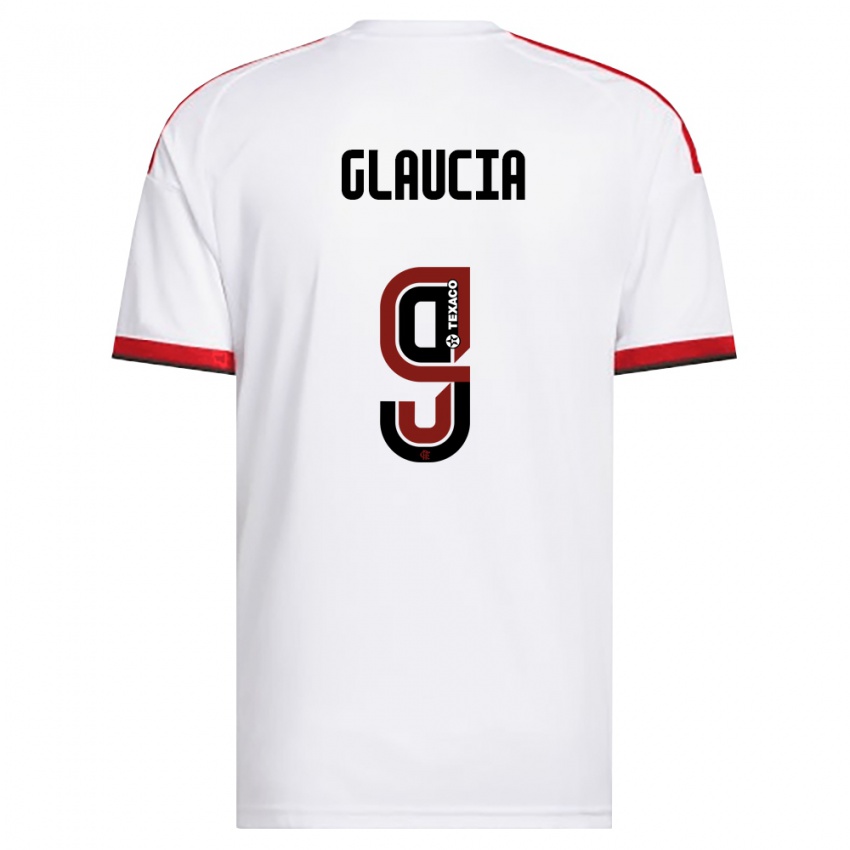 גברים Glaucia #9 לבן אדום שחור הרחק ג'רזי 2026/27 חולצה קצרה