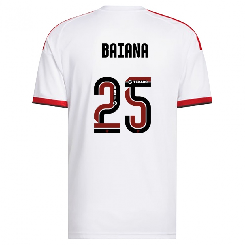 גברים Larissa Baiana #25 לבן אדום שחור הרחק ג'רזי 2026/27 חולצה קצרה