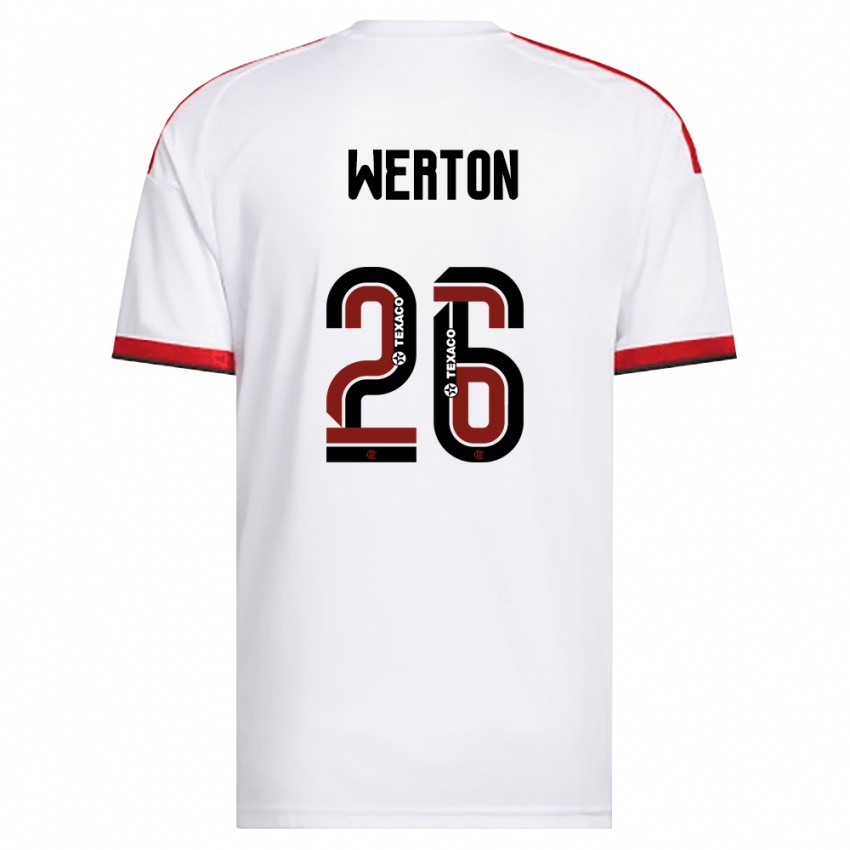 גברים Werton #26 לבן אדום שחור הרחק ג'רזי 2026/27 חולצה קצרה