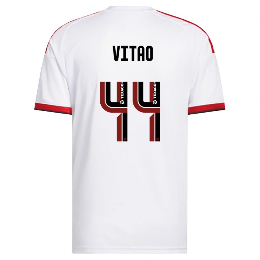 גברים Vitão #44 לבן אדום שחור הרחק ג'רזי 2026/27 חולצה קצרה