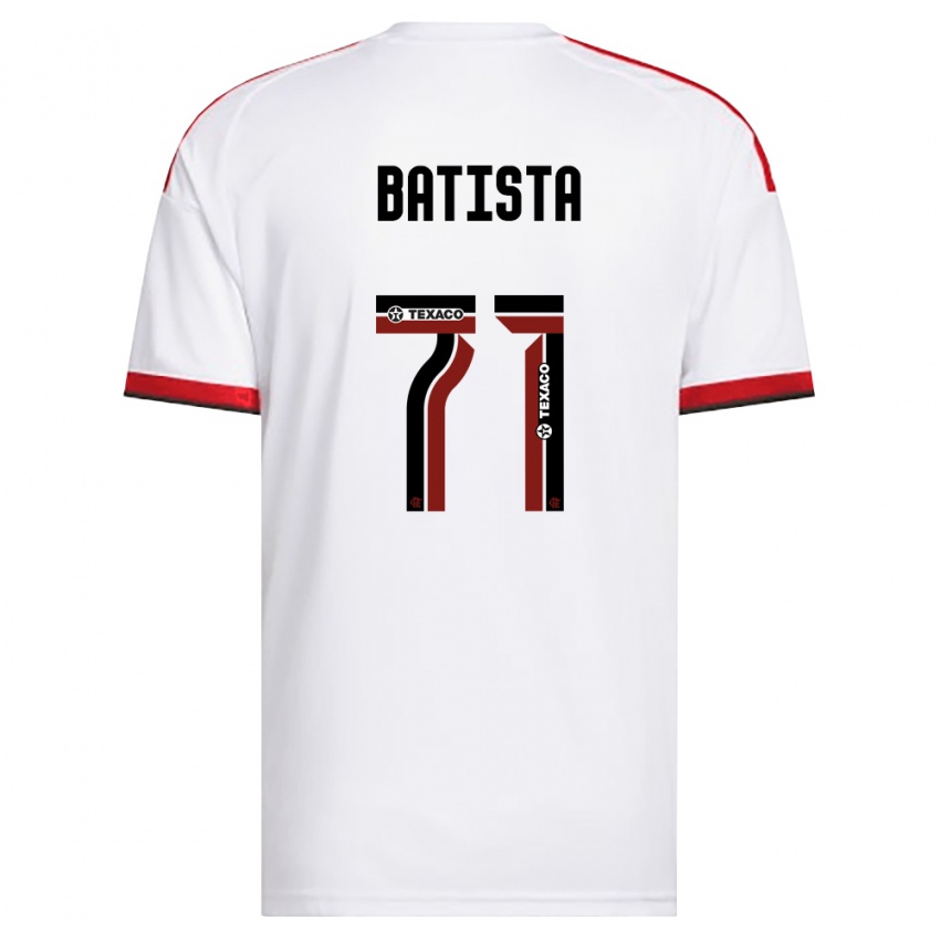 גברים Pedro Batista #71 לבן אדום שחור הרחק ג'רזי 2026/27 חולצה קצרה