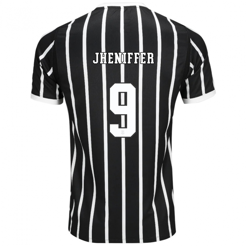 גברים Jheniffer #9 שחור לבן אדום הרחק ג'רזי 2026/27 חולצה קצרה