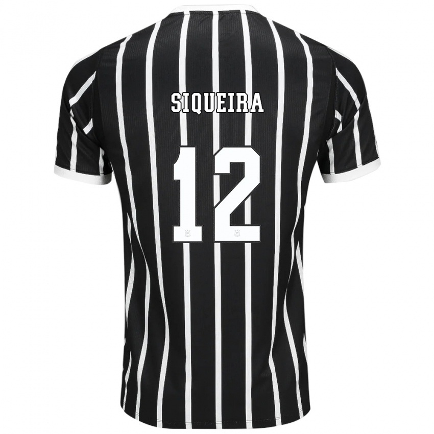 גברים Nicollas Siqueira #12 שחור לבן אדום הרחק ג'רזי 2026/27 חולצה קצרה