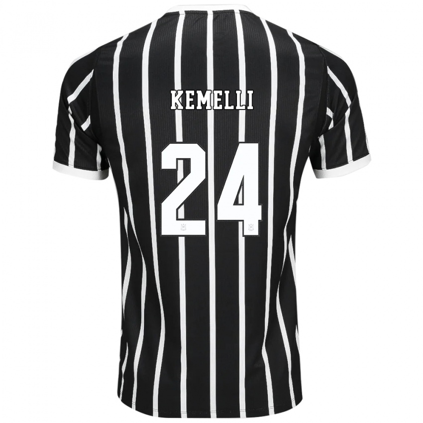 גברים Kemelli #24 שחור לבן אדום הרחק ג'רזי 2026/27 חולצה קצרה