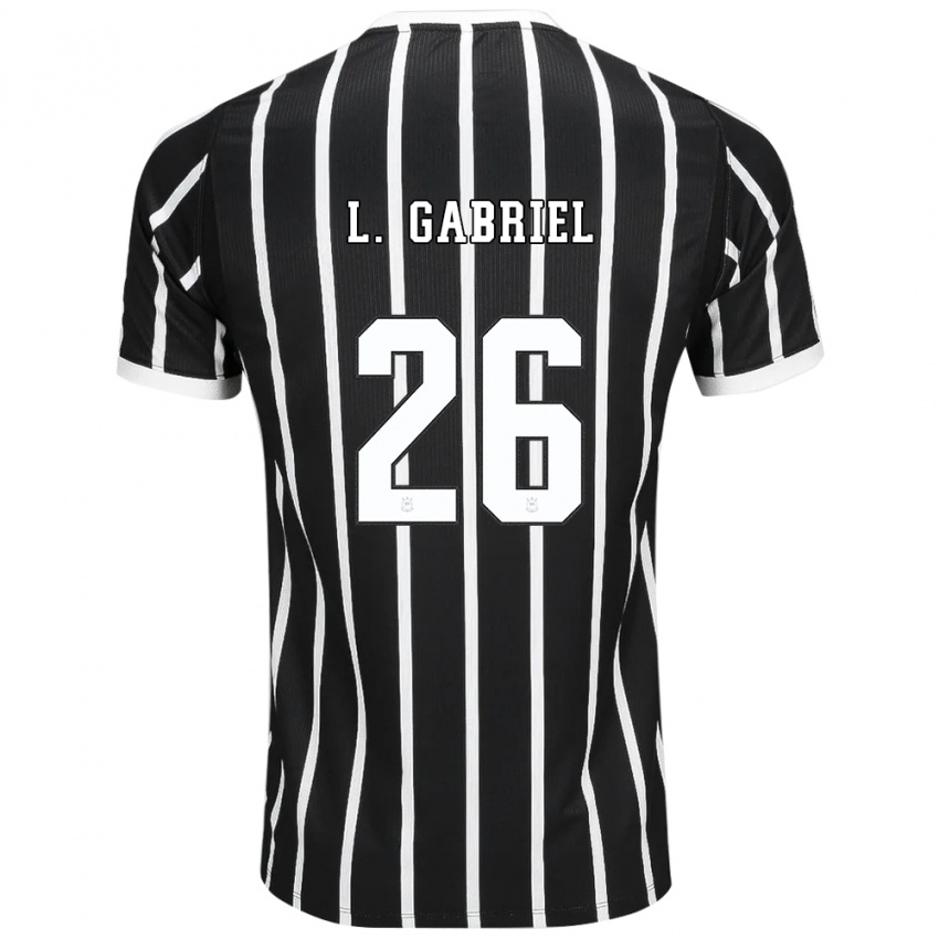 גברים Lucas Gabriel #26 שחור לבן אדום הרחק ג'רזי 2026/27 חולצה קצרה