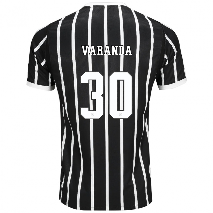 גברים Rodrigo Varanda #30 שחור לבן אדום הרחק ג'רזי 2026/27 חולצה קצרה