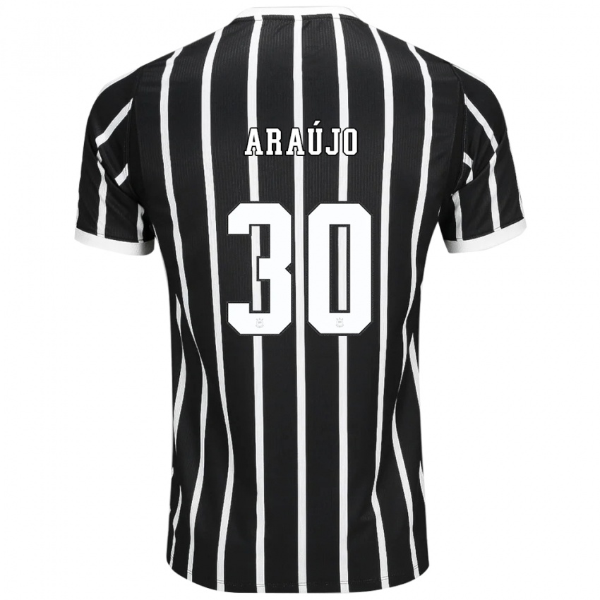 גברים Matheus Araujo #30 שחור לבן אדום הרחק ג'רזי 2026/27 חולצה קצרה