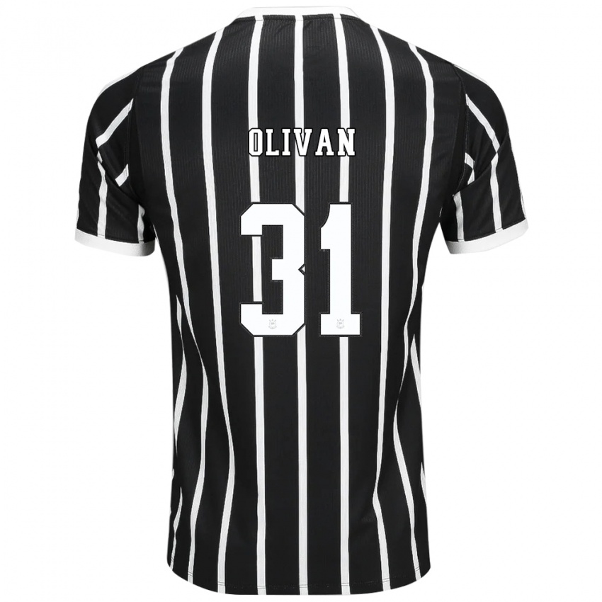 גברים Manu Olivan #31 שחור לבן אדום הרחק ג'רזי 2026/27 חולצה קצרה