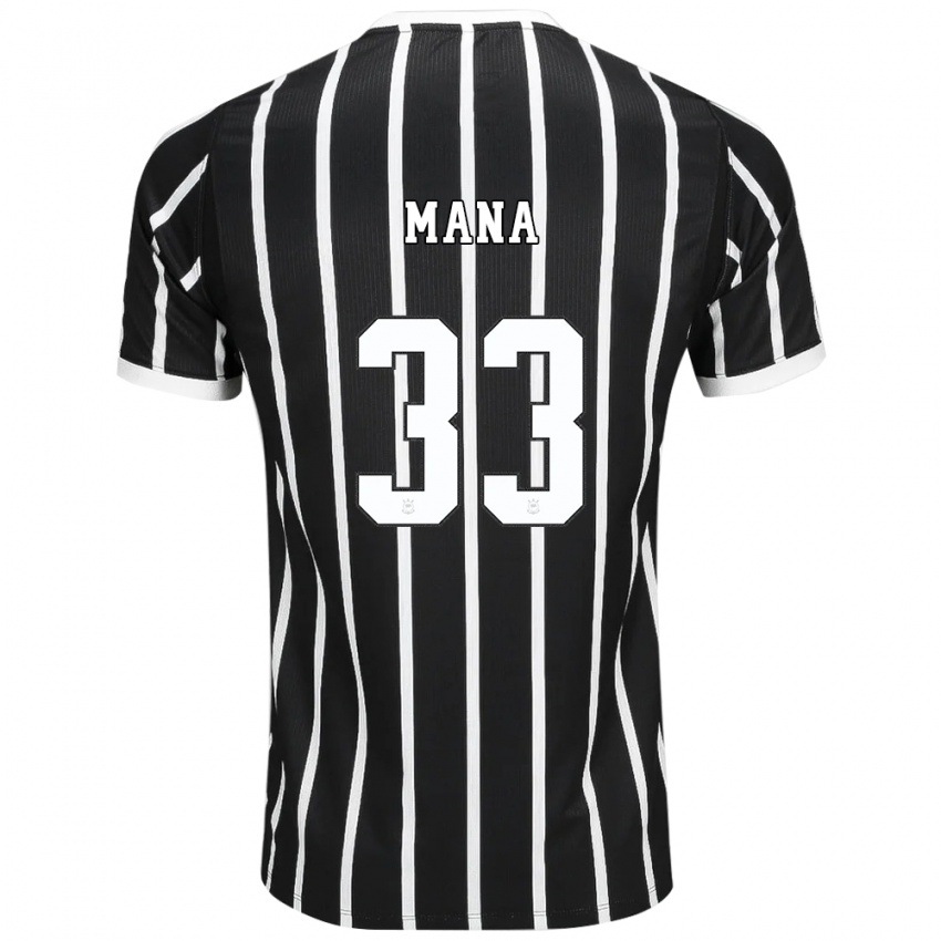 גברים Leo Mana #33 שחור לבן אדום הרחק ג'רזי 2026/27 חולצה קצרה