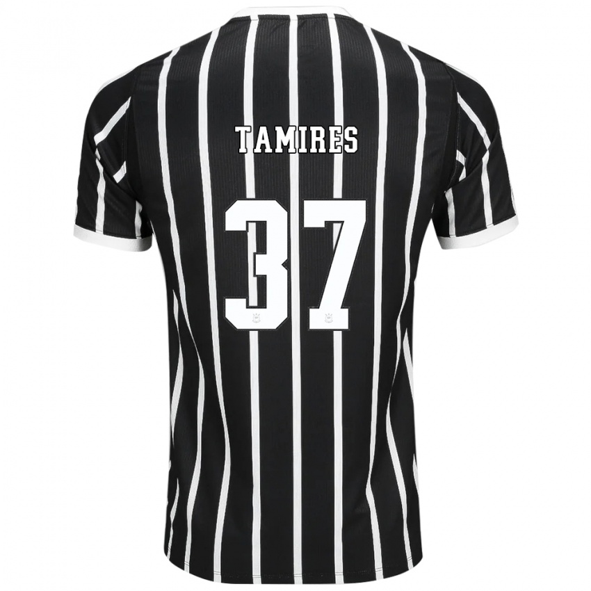 גברים Tamires #37 שחור לבן אדום הרחק ג'רזי 2026/27 חולצה קצרה