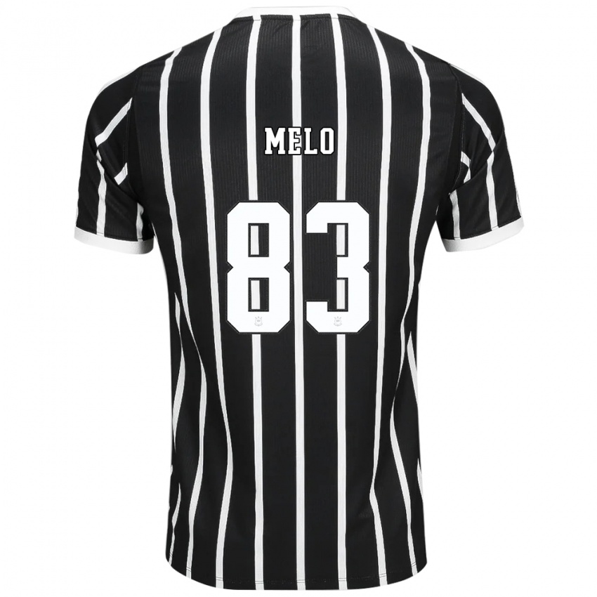 גברים Yago Melo #83 שחור לבן אדום הרחק ג'רזי 2026/27 חולצה קצרה