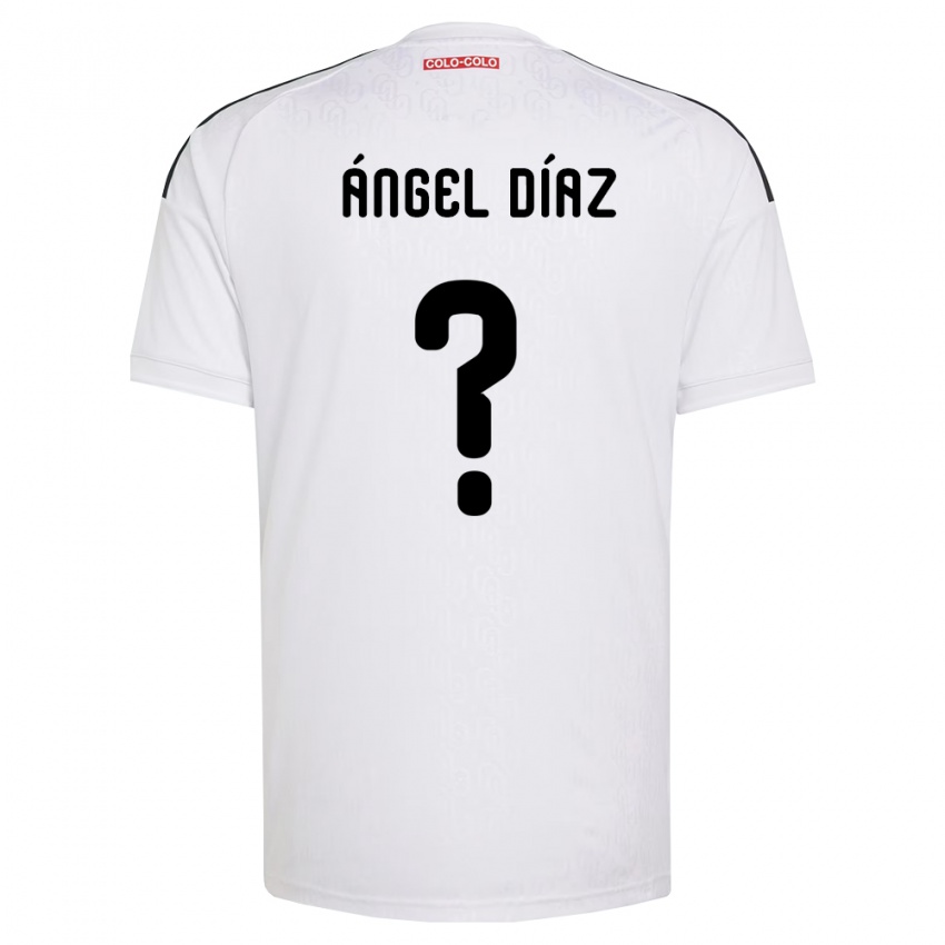נשים Ángel Díaz #0 לבן שחור ג'רזי ביתית 2026/27 חולצה קצרה