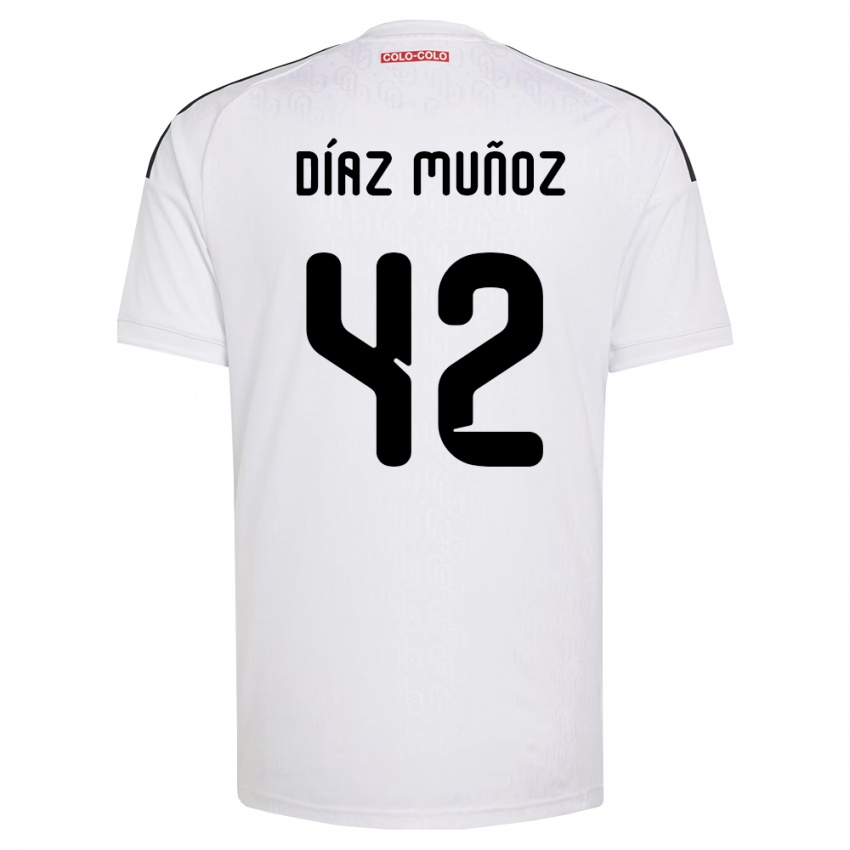 נשים Cristian Díaz Muñoz #42 לבן שחור ג'רזי ביתית 2026/27 חולצה קצרה
