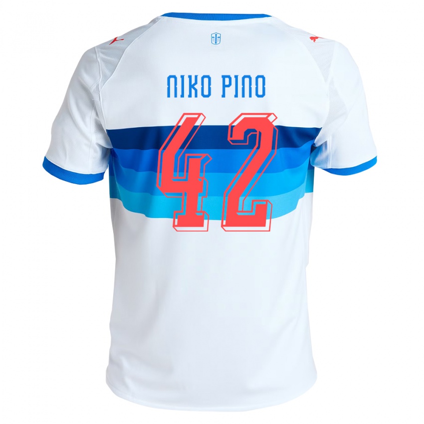 נשים Niko Pino #42 לבן כחול שמיים ג'רזי ביתית 2026/27 חולצה קצרה
