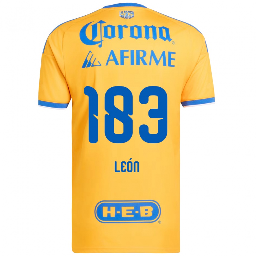 נשים Gabriel León #183 צהוב כחול ג'רזי ביתית 2026/27 חולצה קצרה