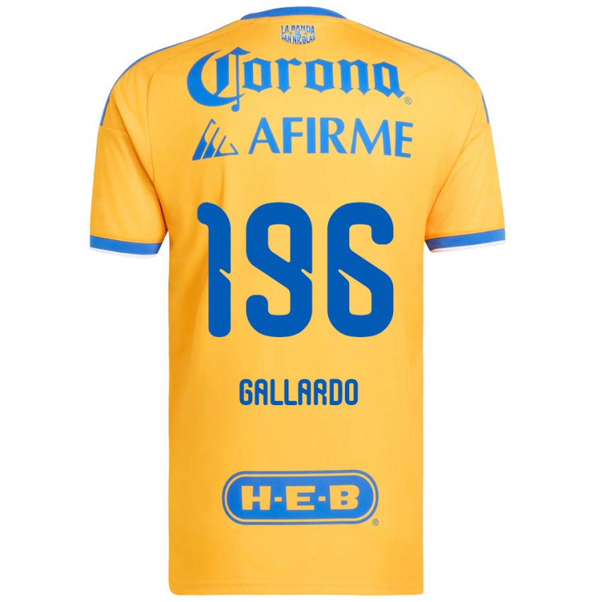 נשים Gael Gallardo #196 צהוב כחול ג'רזי ביתית 2026/27 חולצה קצרה