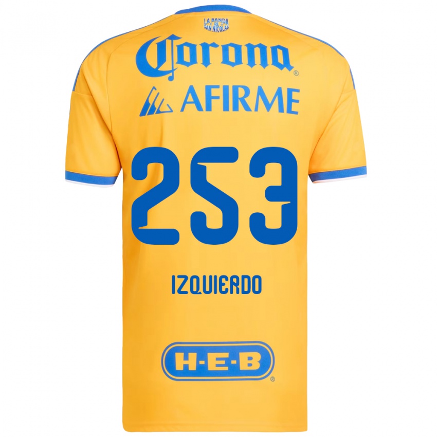 נשים Diego Izquierdo #253 צהוב כחול ג'רזי ביתית 2026/27 חולצה קצרה