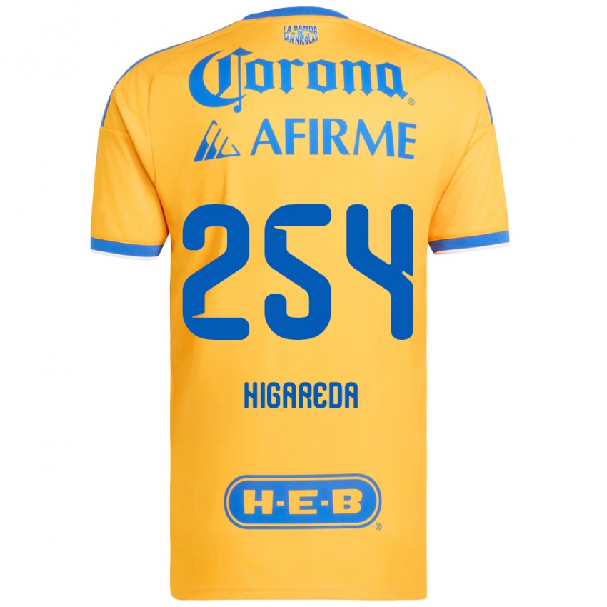 נשים Dorian Higareda #254 צהוב כחול ג'רזי ביתית 2026/27 חולצה קצרה