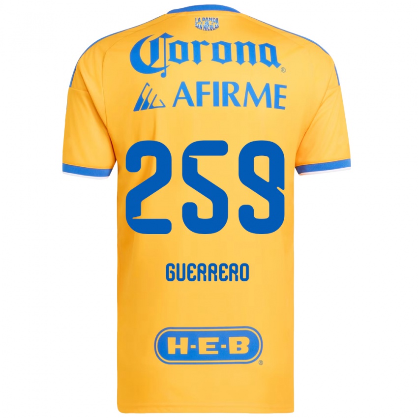 נשים Erick Guerrero #259 צהוב כחול ג'רזי ביתית 2026/27 חולצה קצרה