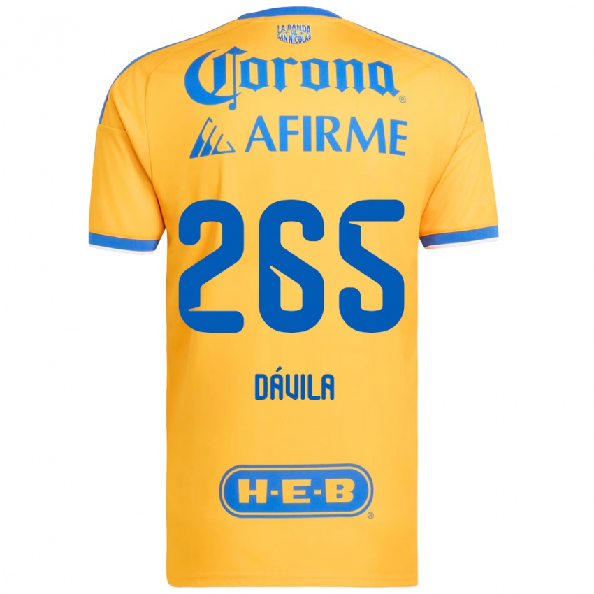 נשים Emiliano Dávila #265 צהוב כחול ג'רזי ביתית 2026/27 חולצה קצרה