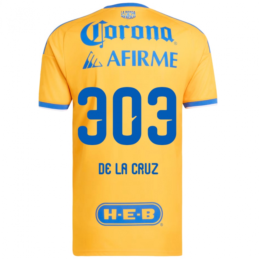 נשים Erick De La Cruz #303 צהוב כחול ג'רזי ביתית 2026/27 חולצה קצרה