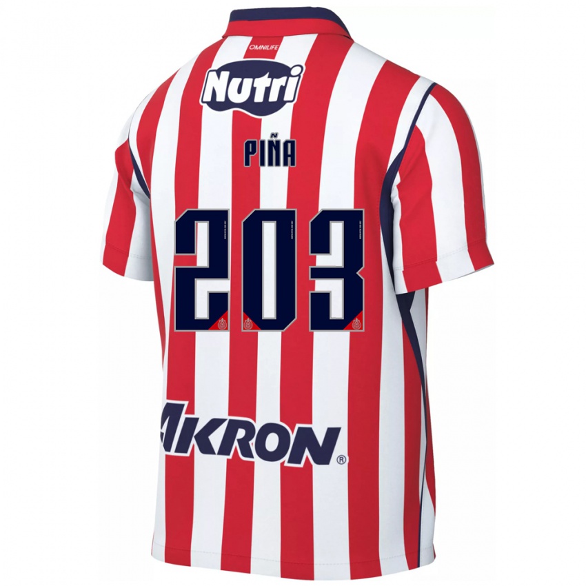 נשים Fernando Piña #203 אדום לבן ג'רזי ביתית 2026/27 חולצה קצרה