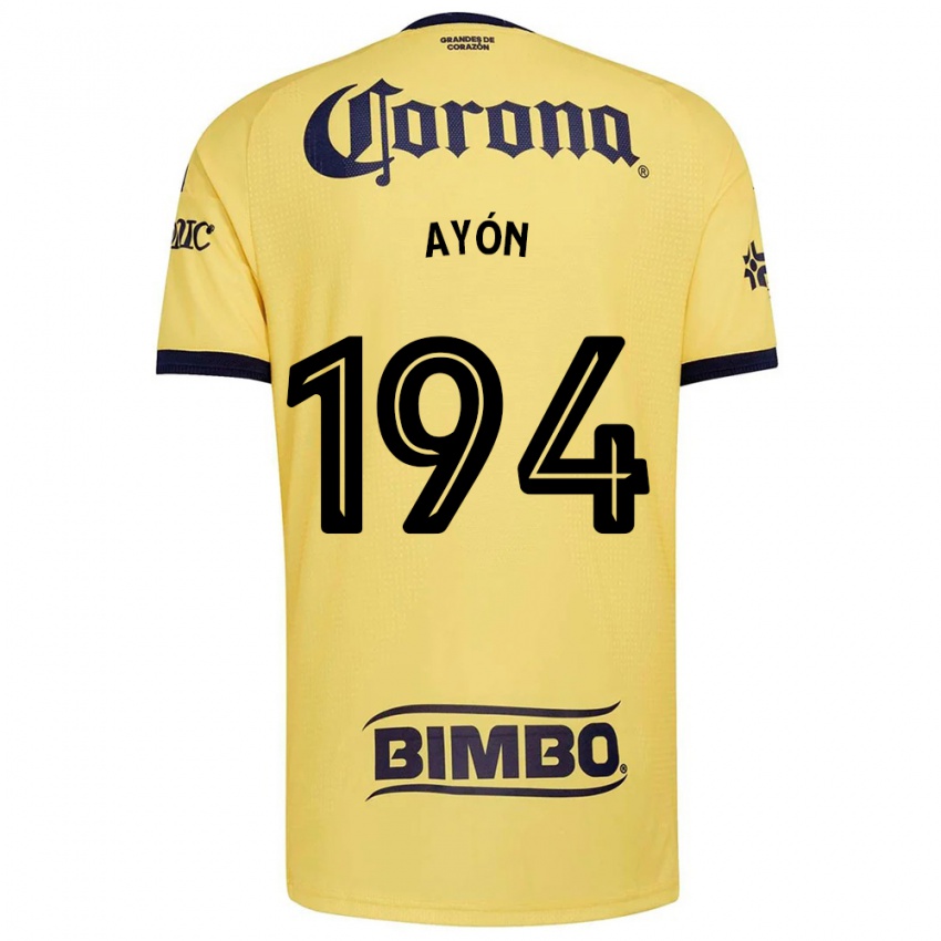 נשים César Ayón #194 צהוב אדום שחור ג'רזי ביתית 2026/27 חולצה קצרה