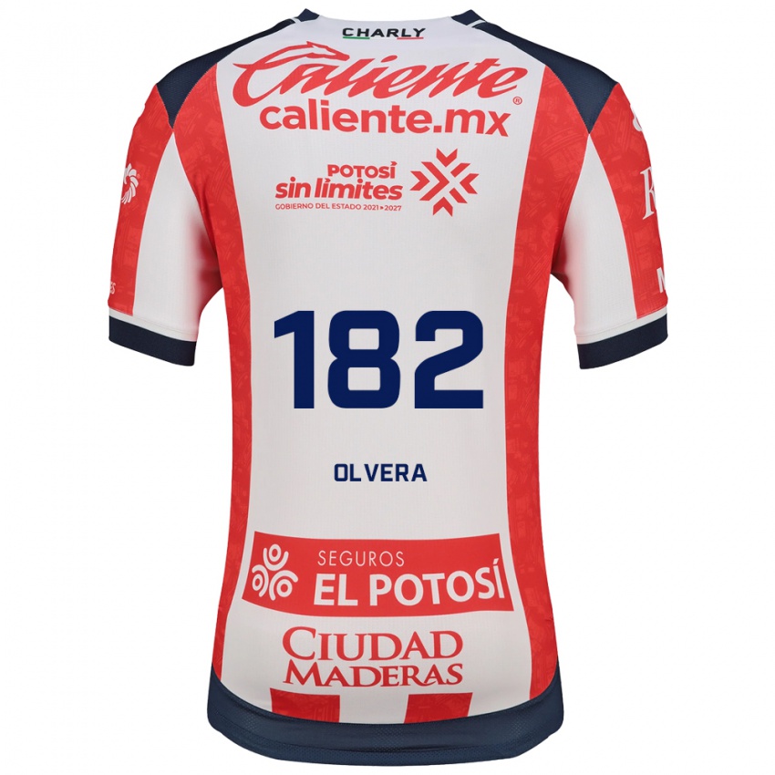 נשים Artemio Olvera #182 אדום לבן שחור ג'רזי ביתית 2026/27 חולצה קצרה