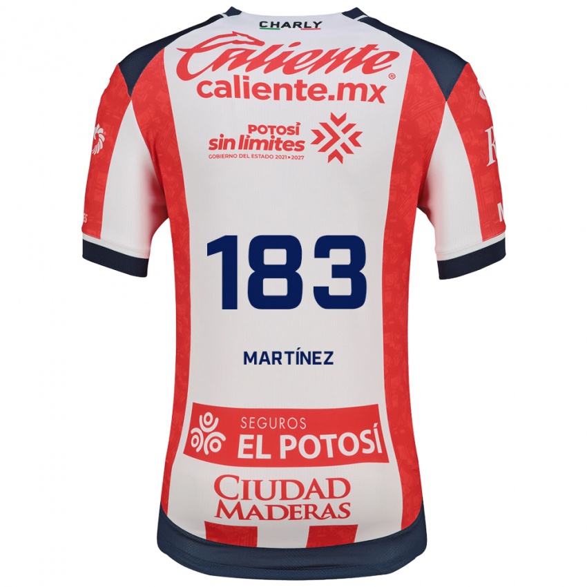 נשים Fabio Martínez #183 אדום לבן שחור ג'רזי ביתית 2026/27 חולצה קצרה