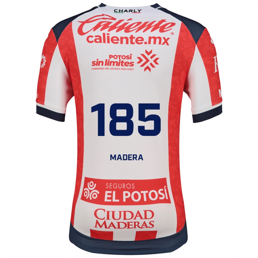 נשים Héctor Madera #185 אדום לבן שחור ג'רזי ביתית 2026/27 חולצה קצרה