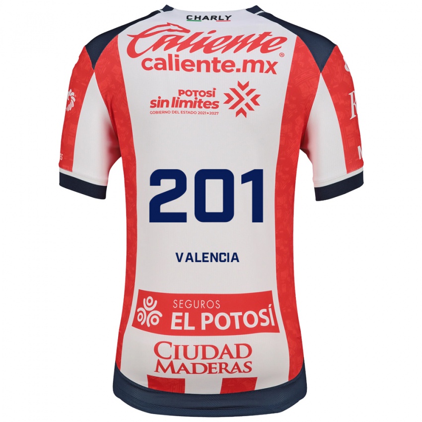נשים Cristian Valencia #201 אדום לבן שחור ג'רזי ביתית 2026/27 חולצה קצרה