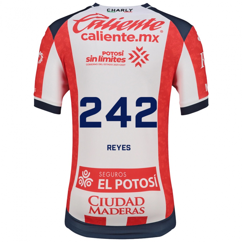 נשים Ángel Reyes #242 אדום לבן שחור ג'רזי ביתית 2026/27 חולצה קצרה