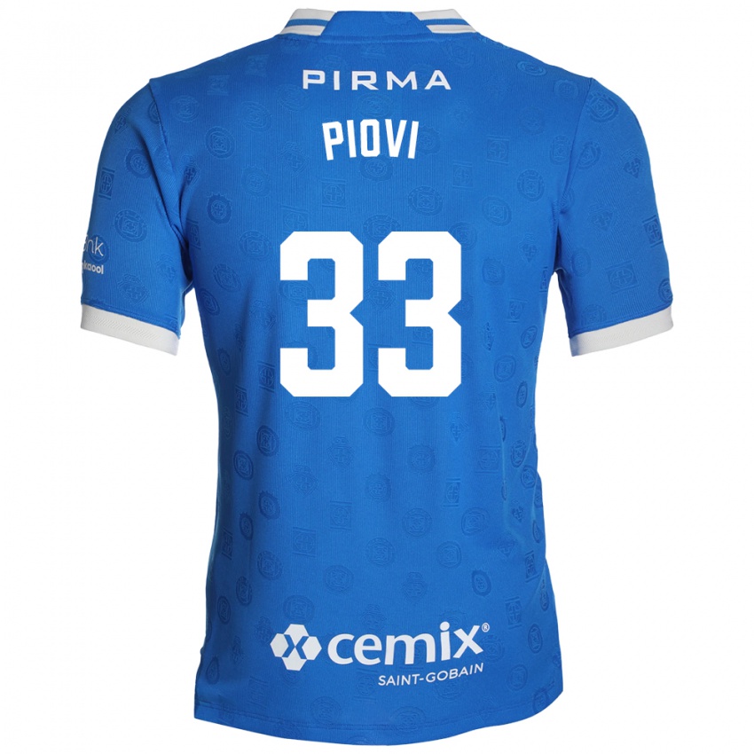 נשים Gonzalo Piovi #33 כחול לבן אדום ג'רזי ביתית 2026/27 חולצה קצרה