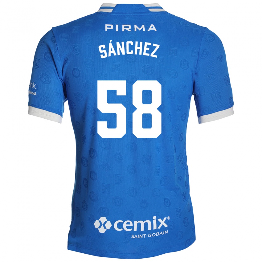 נשים Emmanuel Sánchez #58 כחול לבן אדום ג'רזי ביתית 2026/27 חולצה קצרה