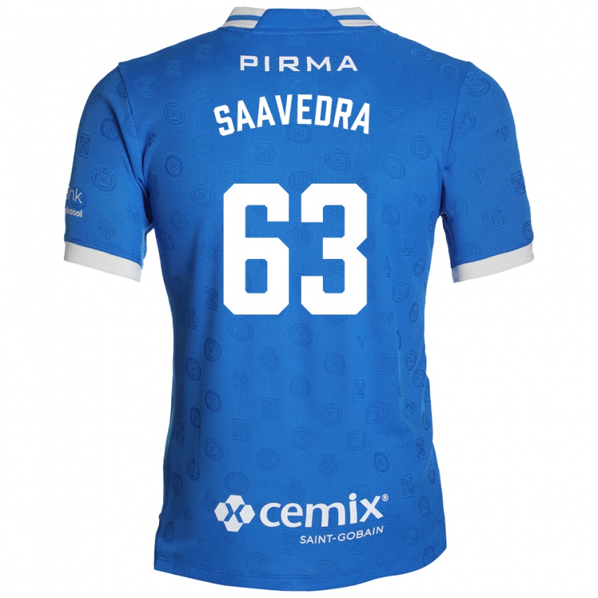 נשים Ángel Saavedra #63 כחול לבן אדום ג'רזי ביתית 2026/27 חולצה קצרה