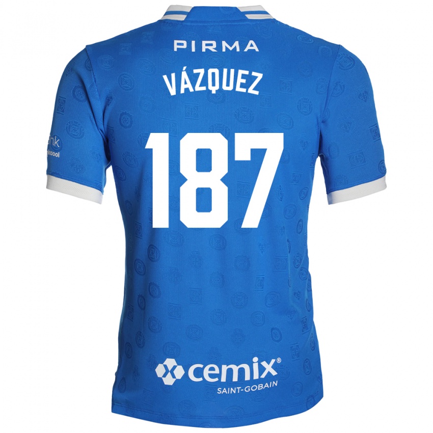 נשים Cristian Vázquez #187 כחול לבן אדום ג'רזי ביתית 2026/27 חולצה קצרה