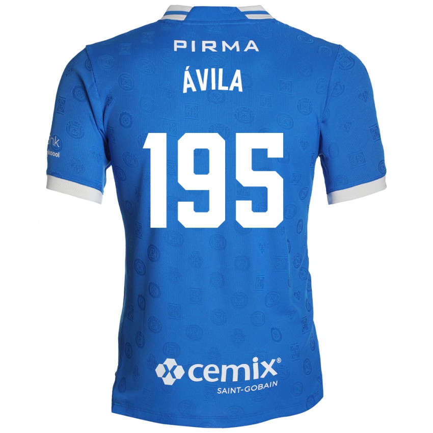 נשים Glenn Ávila #195 כחול לבן אדום ג'רזי ביתית 2026/27 חולצה קצרה