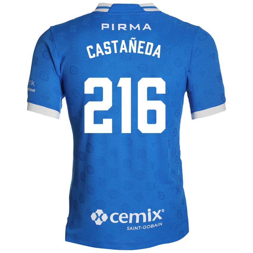 נשים Ian Castañeda #216 כחול לבן אדום ג'רזי ביתית 2026/27 חולצה קצרה