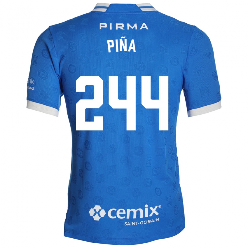 נשים Oscar Piña #244 כחול לבן אדום ג'רזי ביתית 2026/27 חולצה קצרה