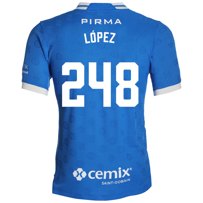 נשים Ernesto López #248 כחול לבן אדום ג'רזי ביתית 2026/27 חולצה קצרה