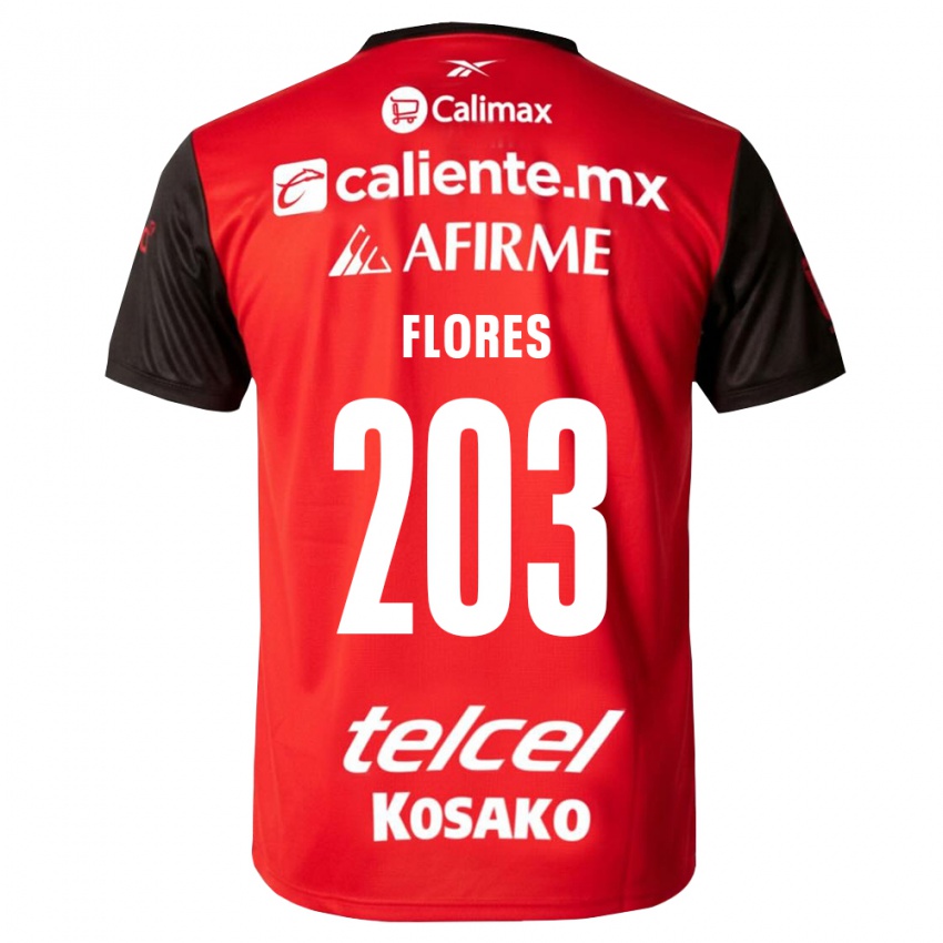 נשים José Flores #203 שחור אדום ג'רזי ביתית 2026/27 חולצה קצרה