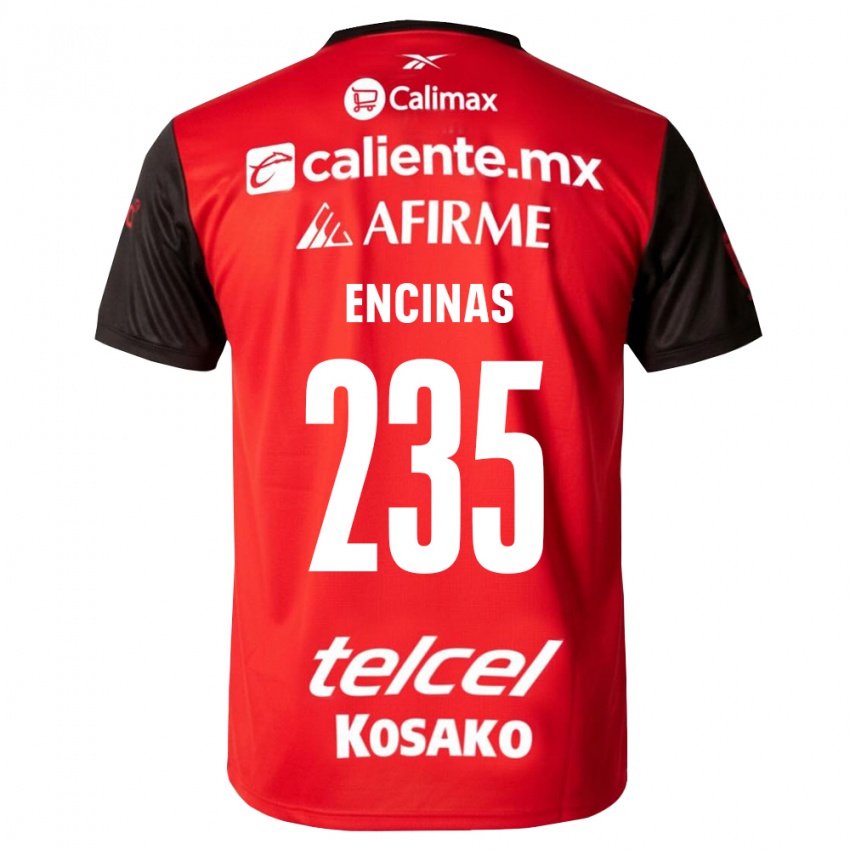 נשים José Encinas #235 שחור אדום ג'רזי ביתית 2026/27 חולצה קצרה