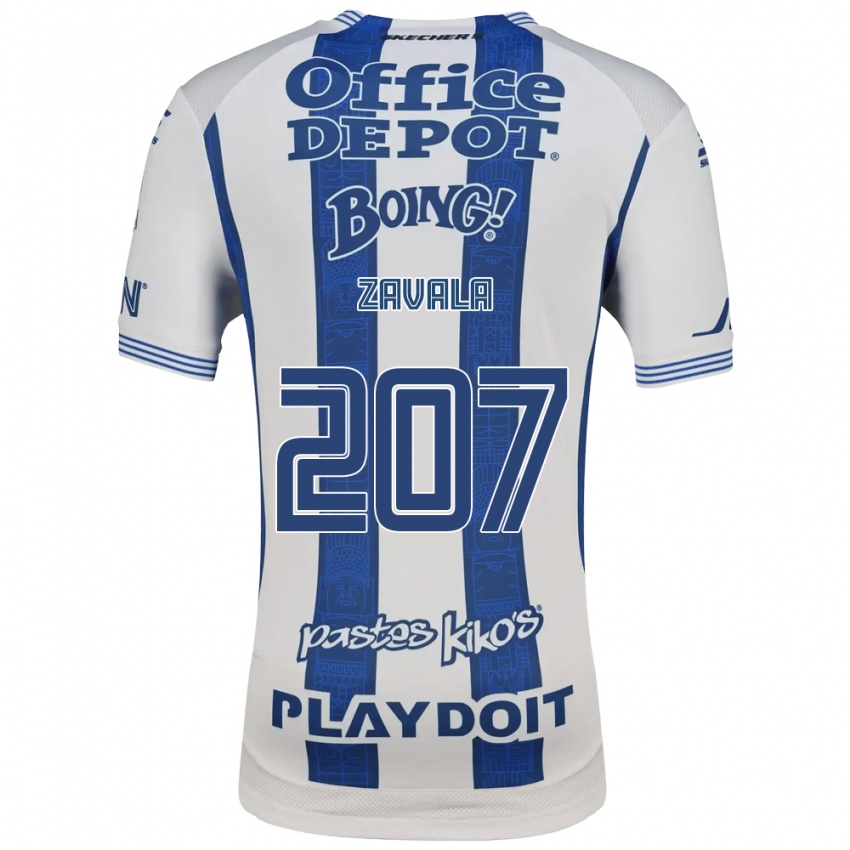 נשים Ian Zavala #207 לבן כחול צי ג'רזי ביתית 2026/27 חולצה קצרה