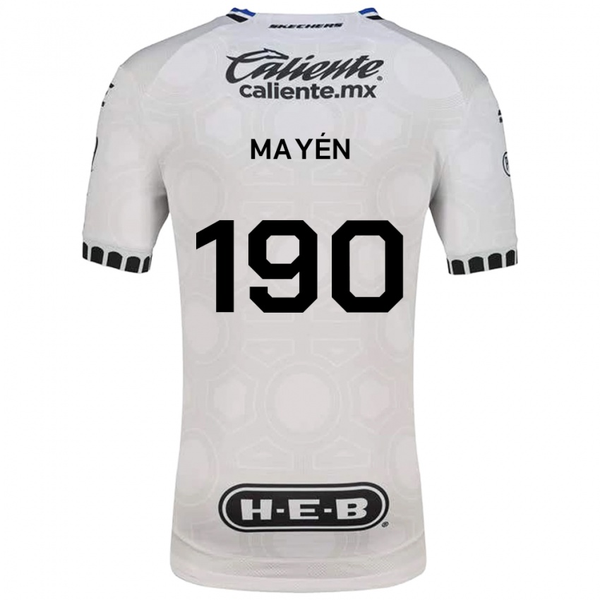 נשים Eduardo Mayén #190 לבן שחור כחול ג'רזי ביתית 2026/27 חולצה קצרה