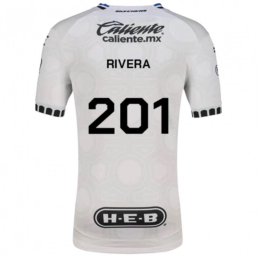 נשים Christian Rivera #201 לבן שחור כחול ג'רזי ביתית 2026/27 חולצה קצרה