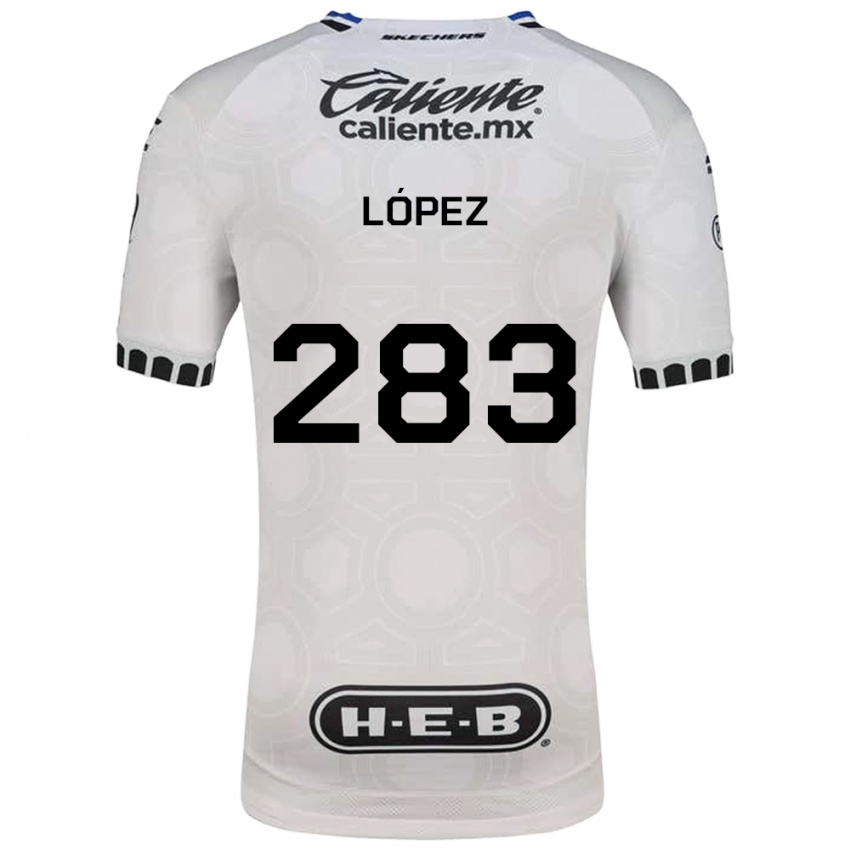נשים Ángel López #283 לבן שחור כחול ג'רזי ביתית 2026/27 חולצה קצרה