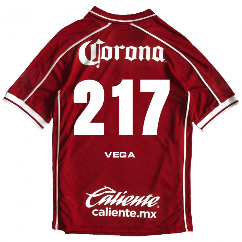 נשים Kevin Vega #217 לבן אדום ג'רזי ביתית 2026/27 חולצה קצרה