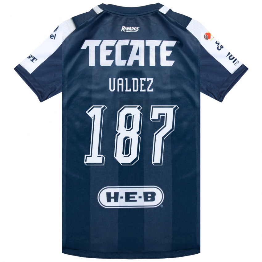 נשים Érick Valdez #187 כחול דיו לבן אדום ג'רזי ביתית 2026/27 חולצה קצרה