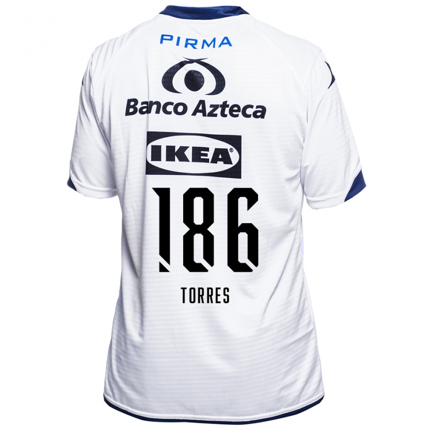 נשים Cristopher Torres #186 לבן שחור כחול ג'רזי ביתית 2026/27 חולצה קצרה